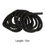 Bodybuilding 38mm 12m/15m Poly Dacron Battle Rope Exercise Workout Strength Cardio Training Undulation Fitness Rope Black